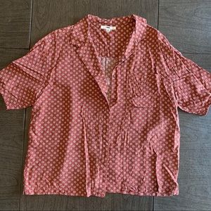 Vans Summer Plum Rose Button Down Shirt • M